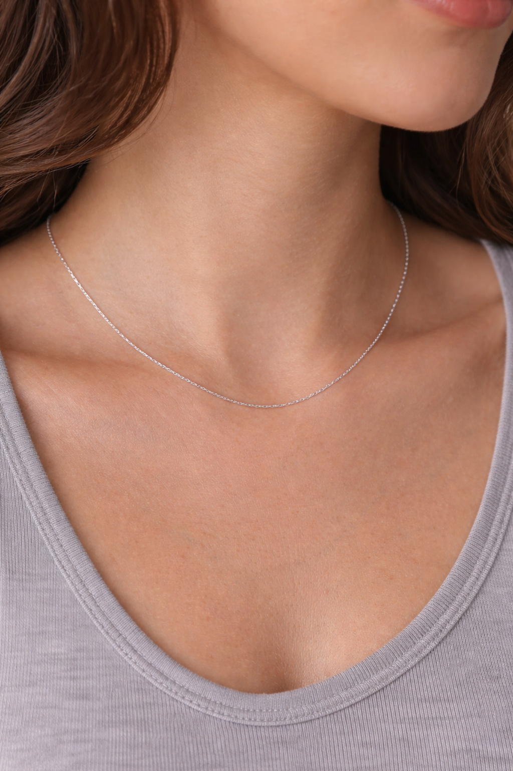 Sterling Silver Diamond Cut Curb Chain Necklace (Adjustable 41-46cm)