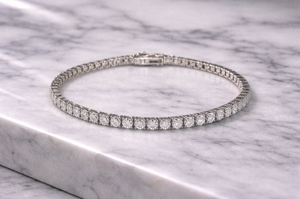 9ct White Gold 5.01ct Lab-Grown Diamond Tennis Bracelet