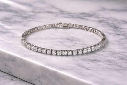 9ct White Gold 5.01ct Lab-Grown Diamond Tennis Bracelet