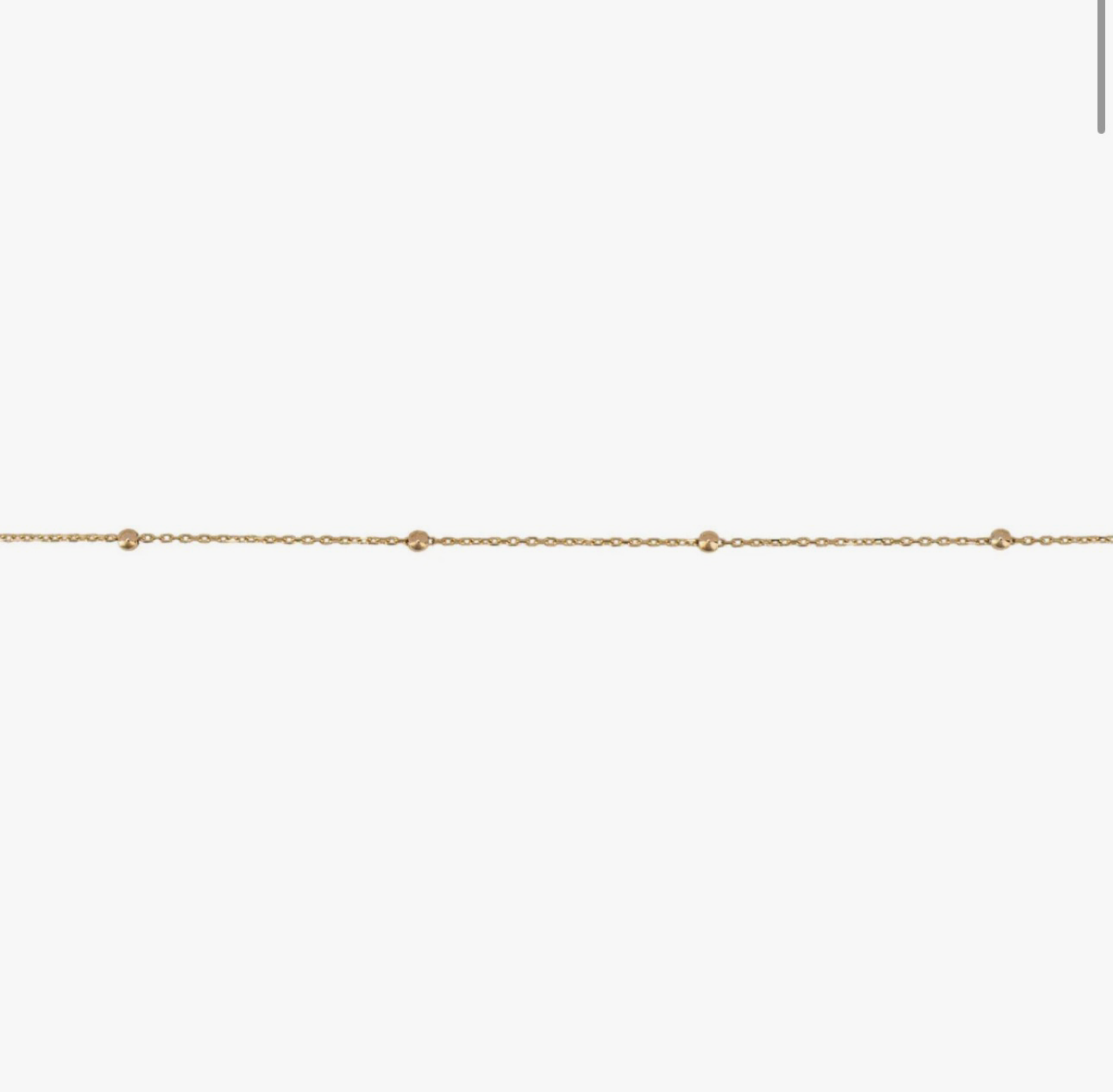 9ct Gold Ball Station Charm Bracelet - 2mm