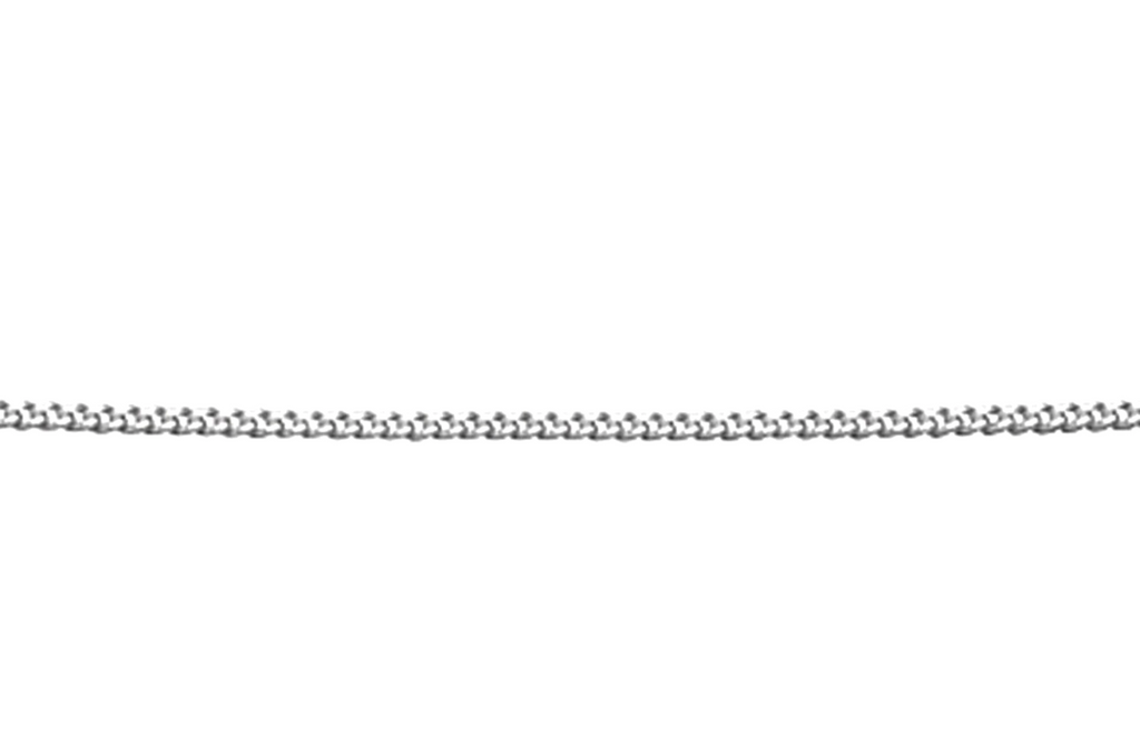 Sterling Silver Diamond Cut Curb Chain Necklace (Adjustable 41-46cm)