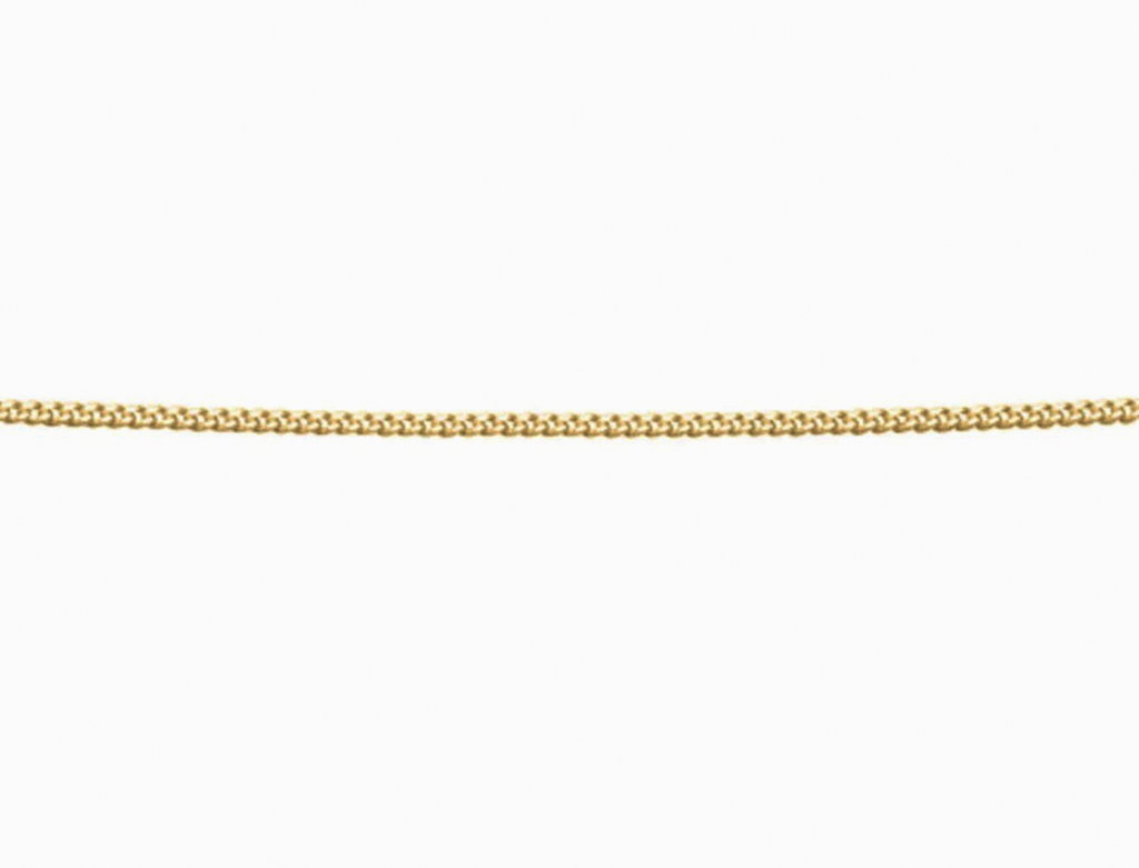 Gold Plated Diamond Cut Curb Chain with Extender