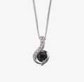 Blue Sapphire & Diamond Swirl Necklace set - 9ct White Gold