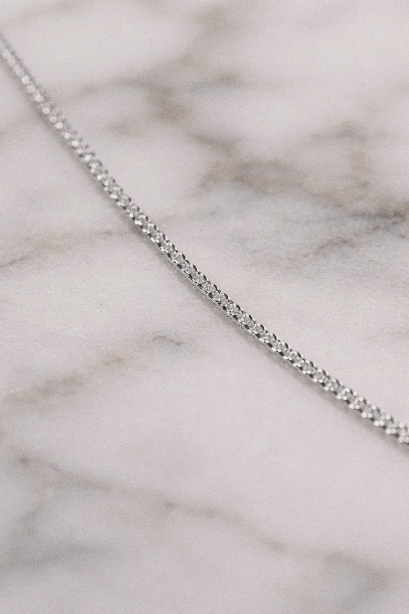 Sterling Silver Diamond Cut Curb Chain Necklace (Adjustable 41-46cm)