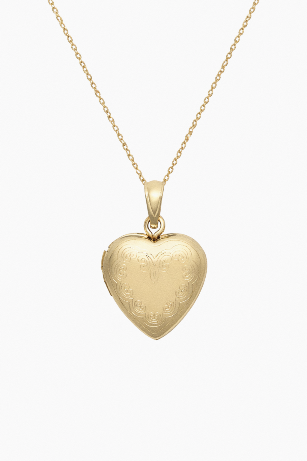 9ct Gold Heart Locket Pendant & Chain