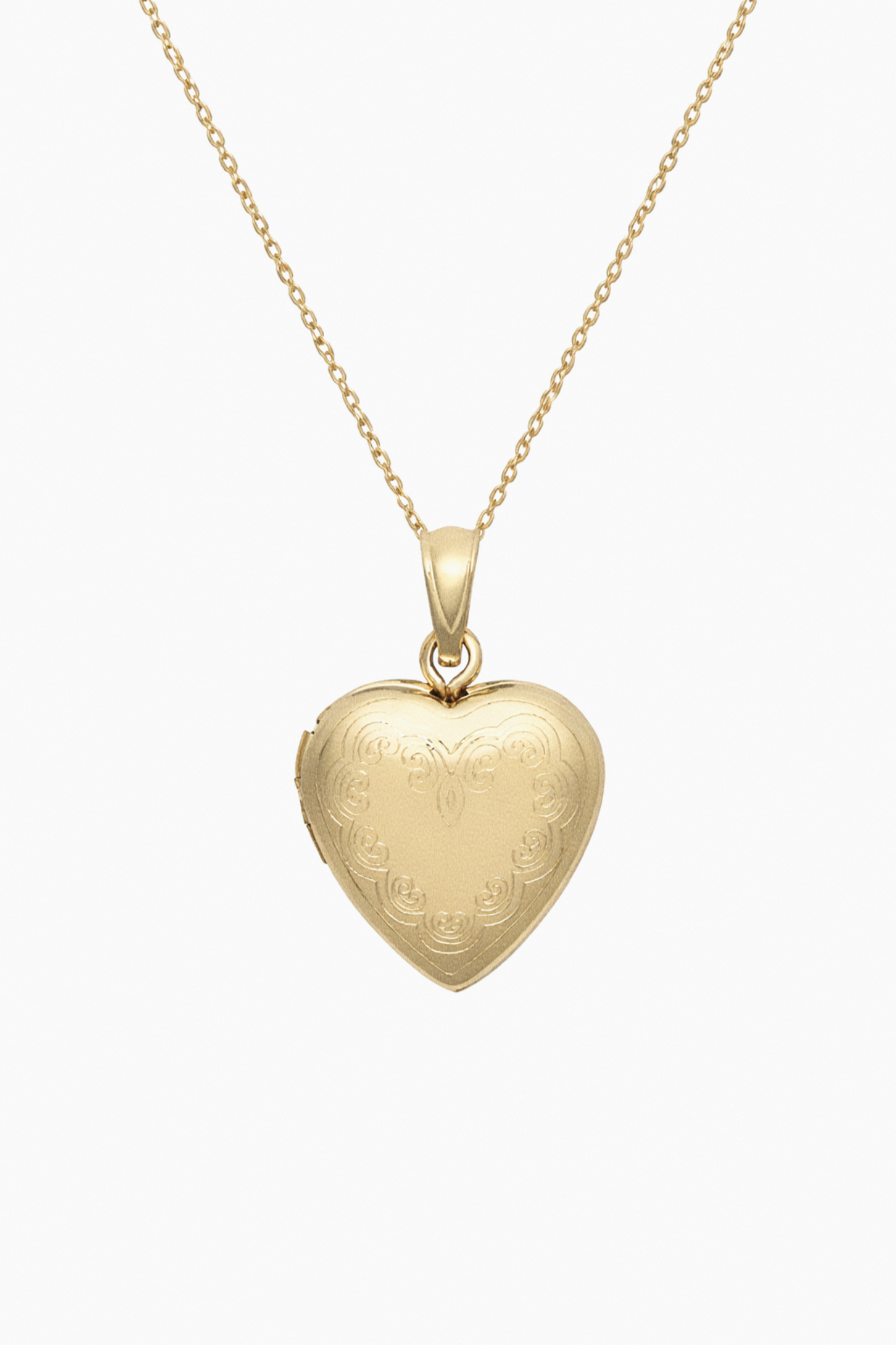 9ct Gold Heart Locket Pendant & Chain