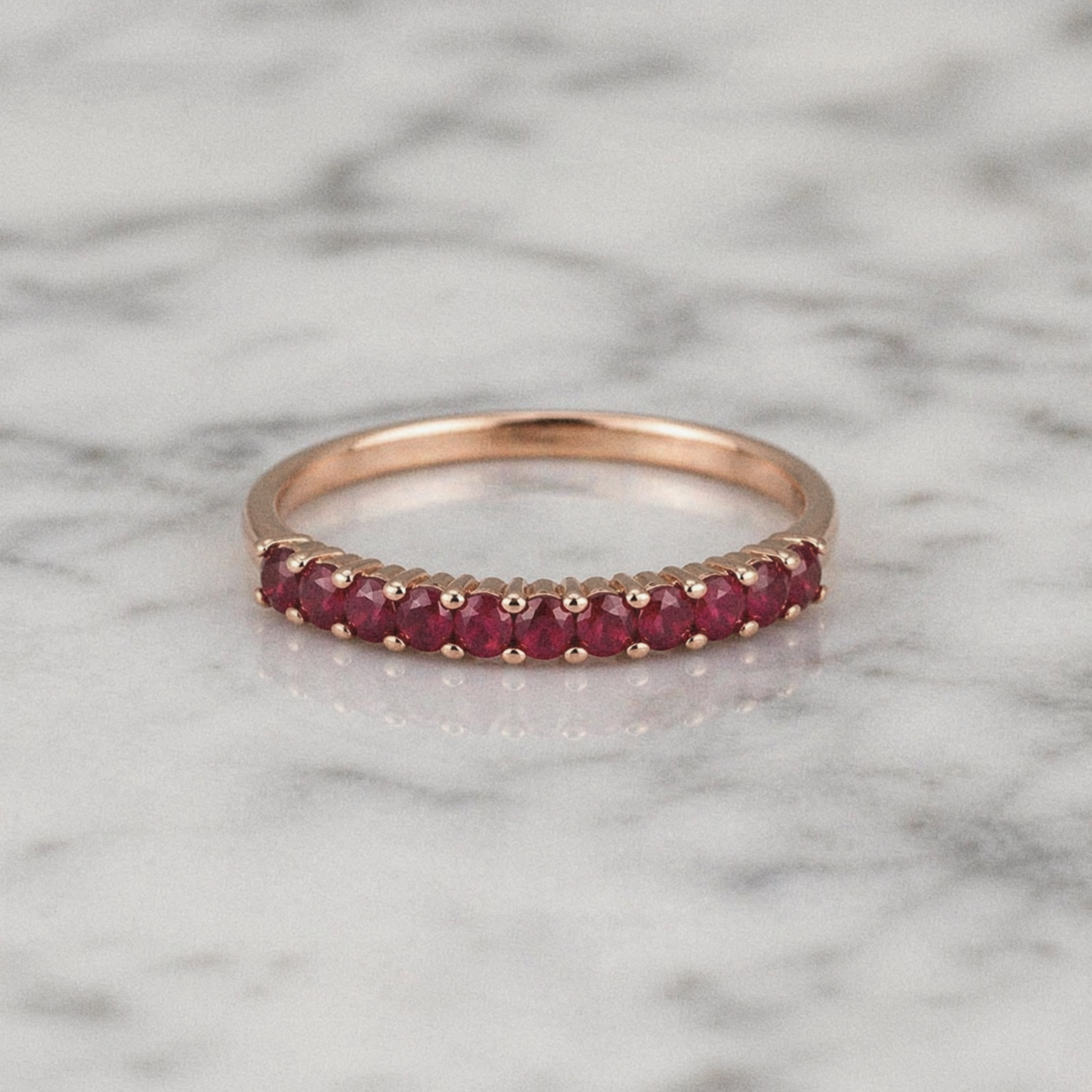 9ct Rose Gold Ruby Eternity Ring