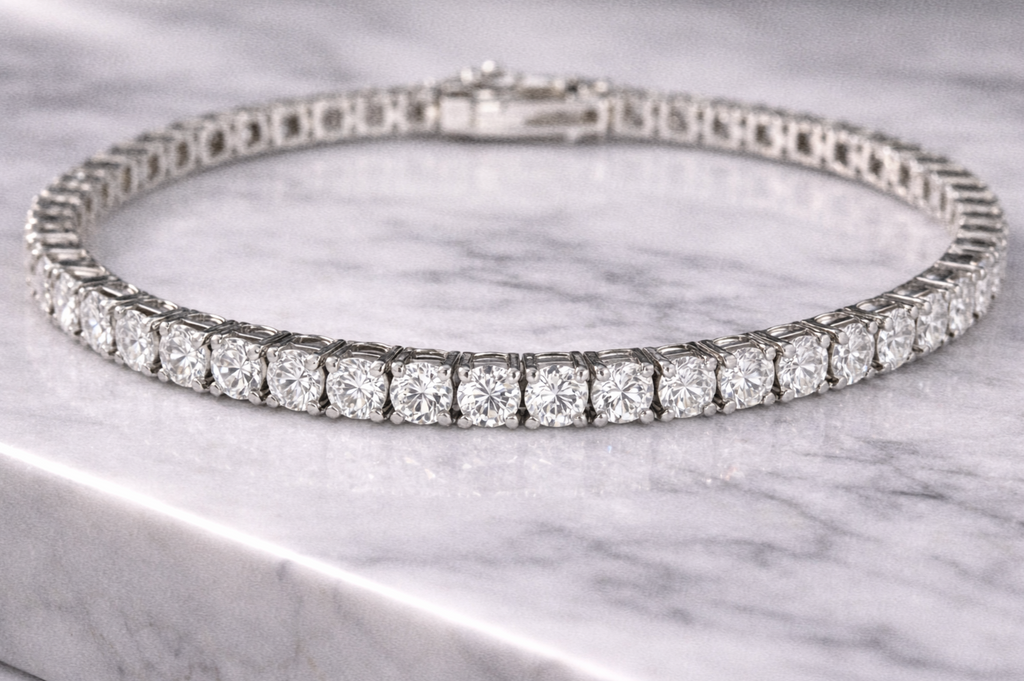 9ct White Gold 5.01ct Lab-Grown Diamond Tennis Bracelet