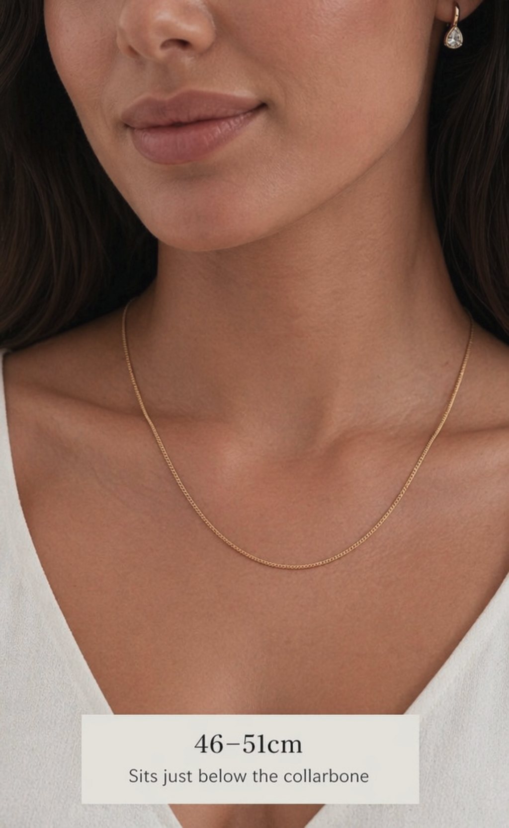 9ct Yellow Gold 1mm Curb Chain Necklace