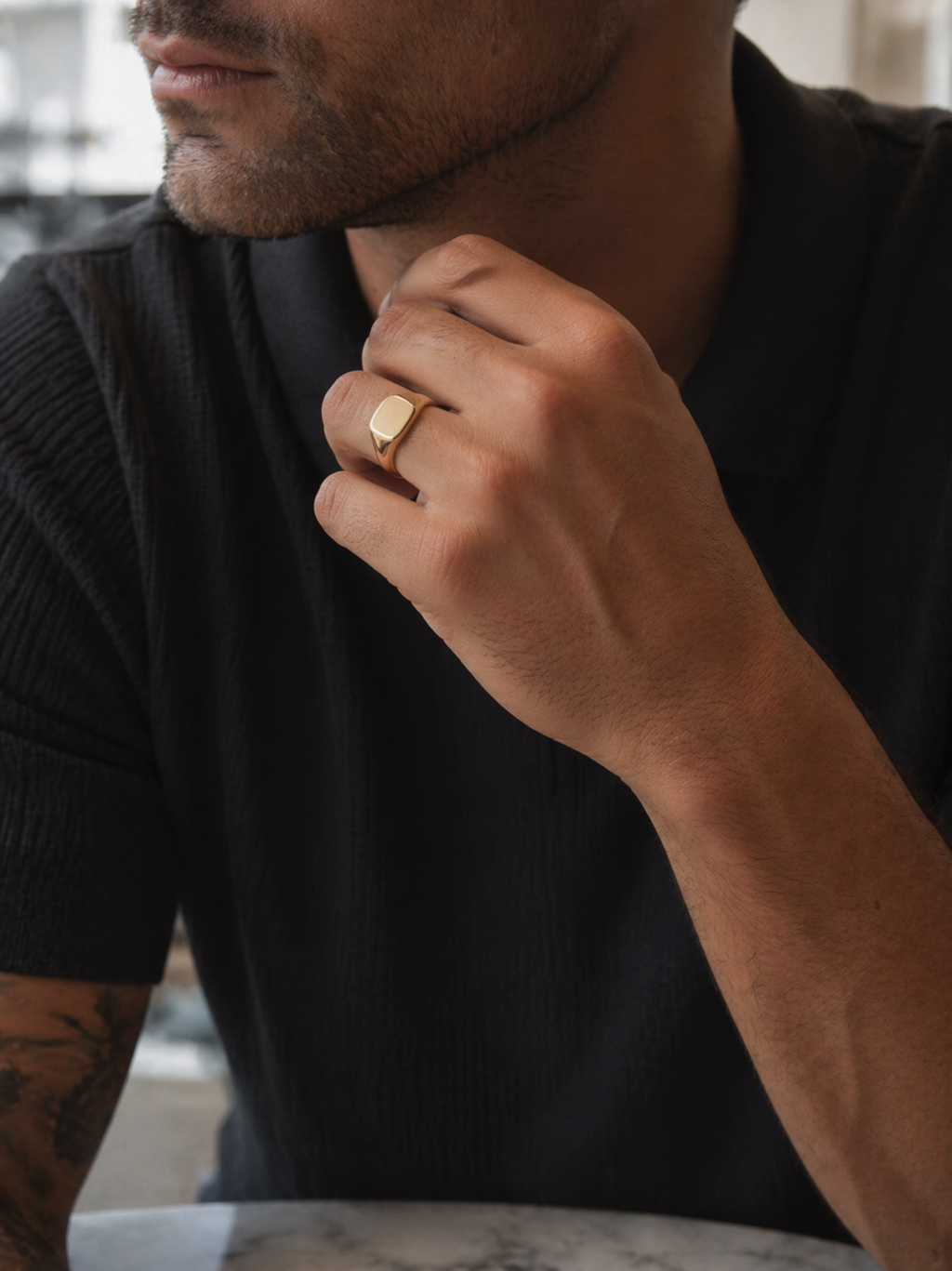 9ct Yellow Gold Plain Square Signet Ring