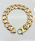 9ct Yellow Gold Heavy Flat Curb Bracelet (94g) 17mm Statement Piece