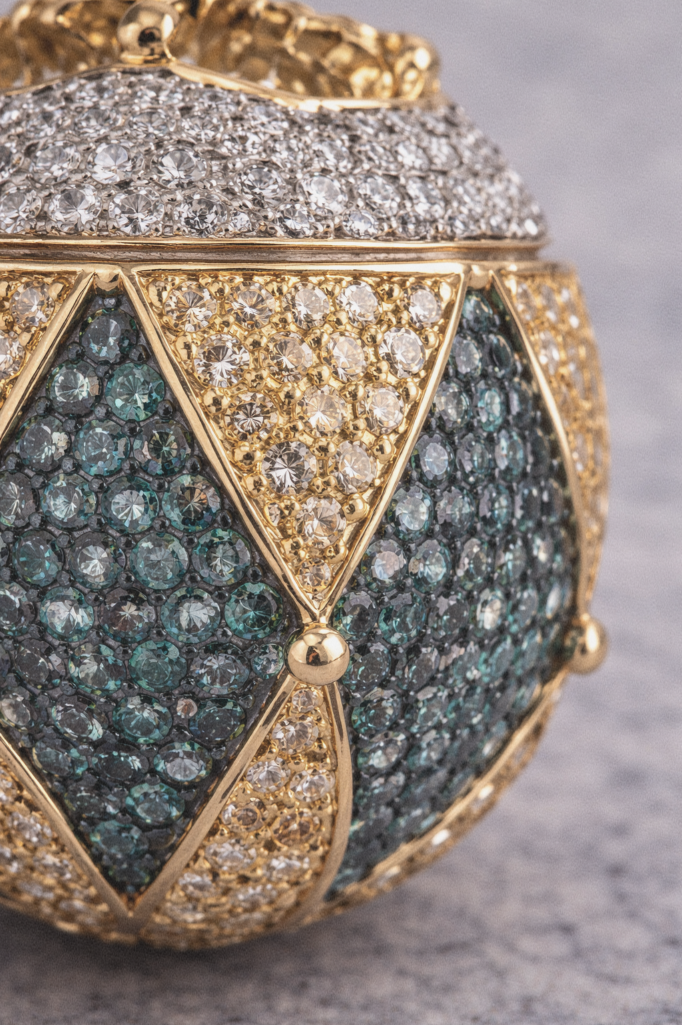 18ct White Gold 3ct diamond Fabergé Egg Charm Pendant.