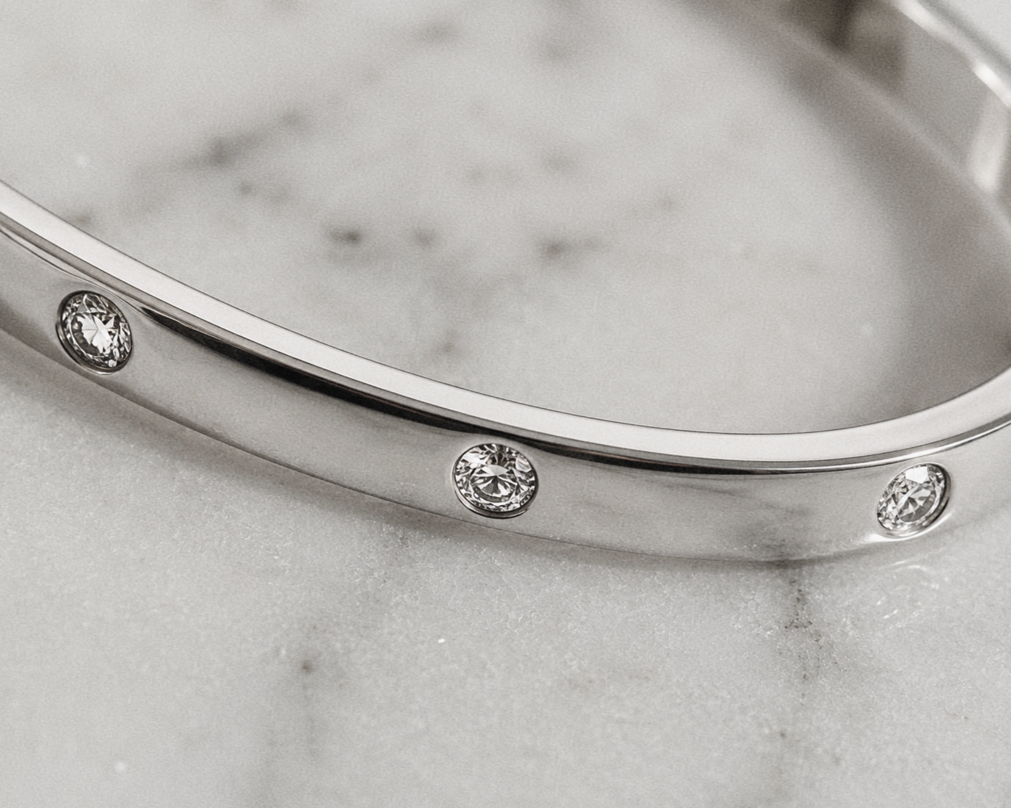 Sterling Silver Torque Bangle with Cubic Zirconia