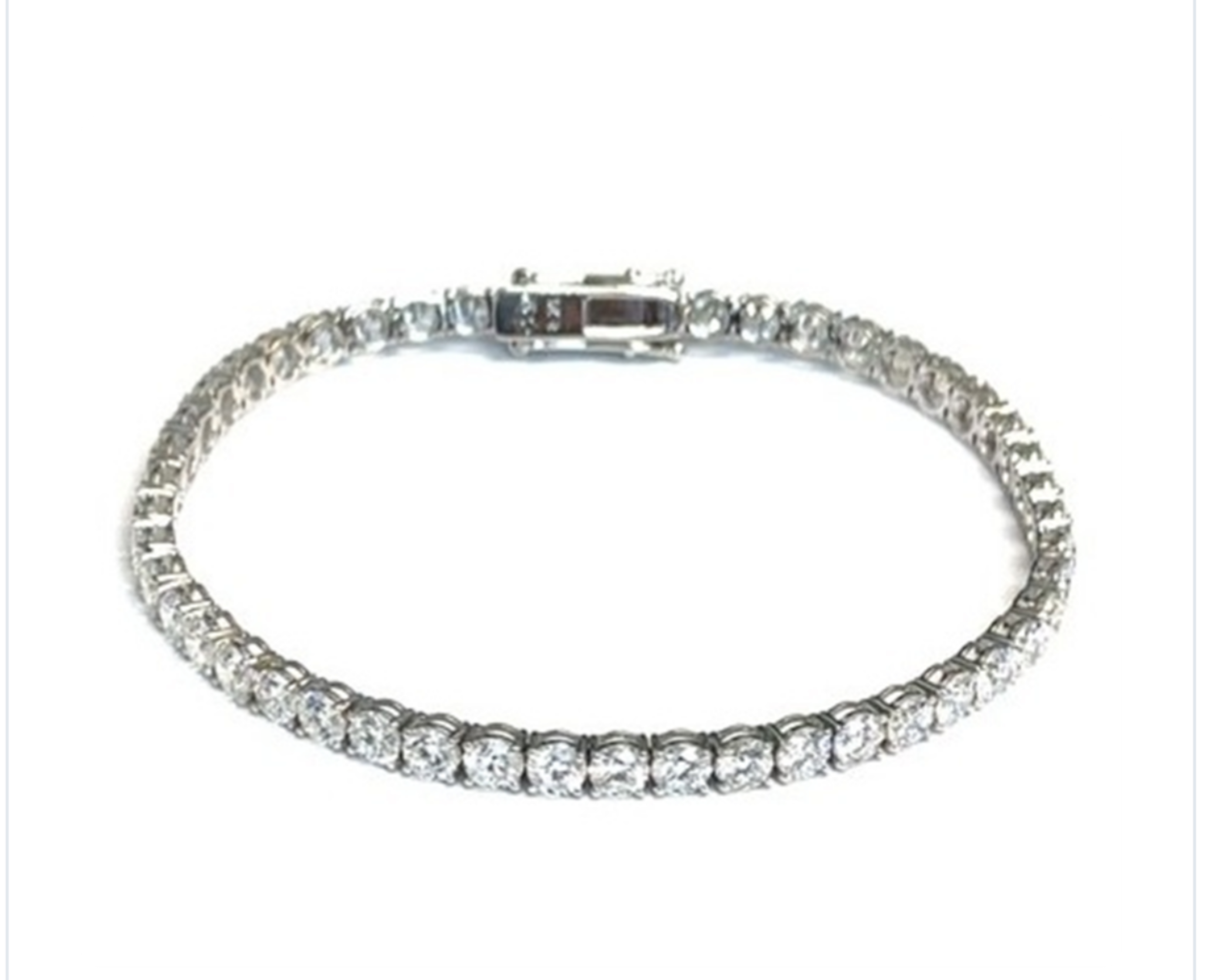 9ct White Gold 8.20ct Lab-Grown Diamond Tennis Bracelet