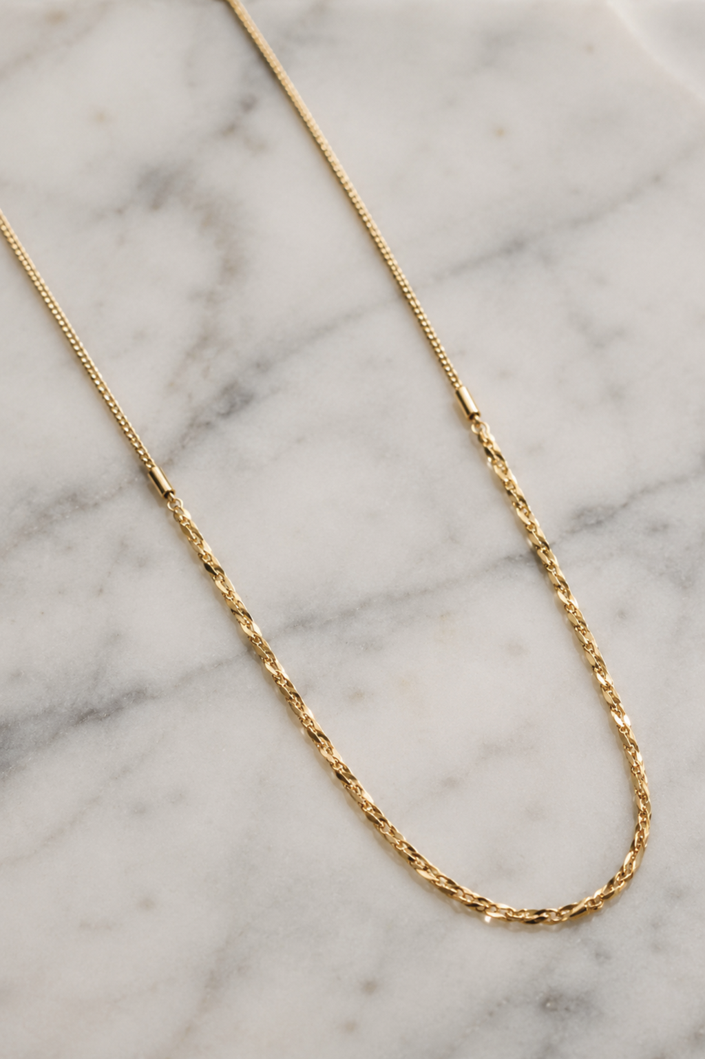 Diamond Cut Bead Bar Necklace in 9ct Yellow Gold
