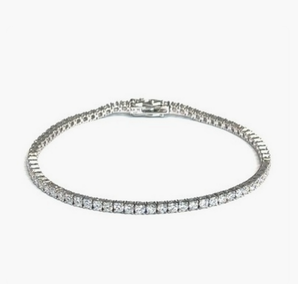 9ct White Gold 3.21ct Lab-Grown Diamond Tennis Bracelet