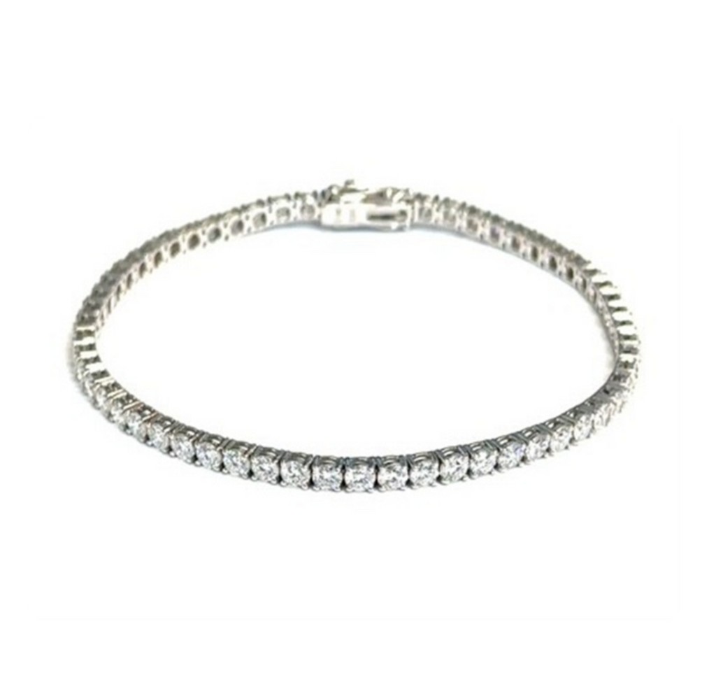 9ct White Gold 5.01ct Lab-Grown Diamond Tennis Bracelet