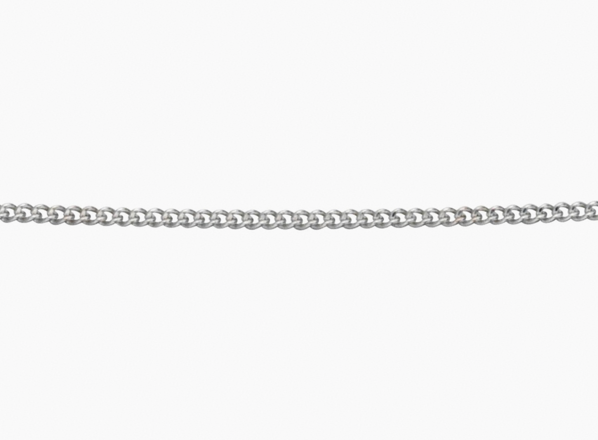 9ct White Gold 0.6mm Curb Chain - 46cm