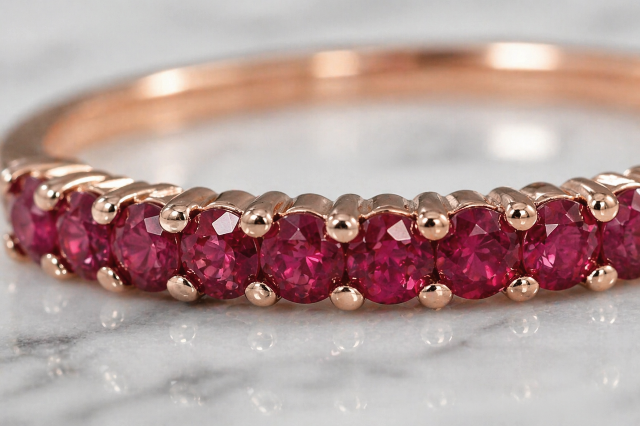 9ct Rose Gold Ruby Eternity Ring