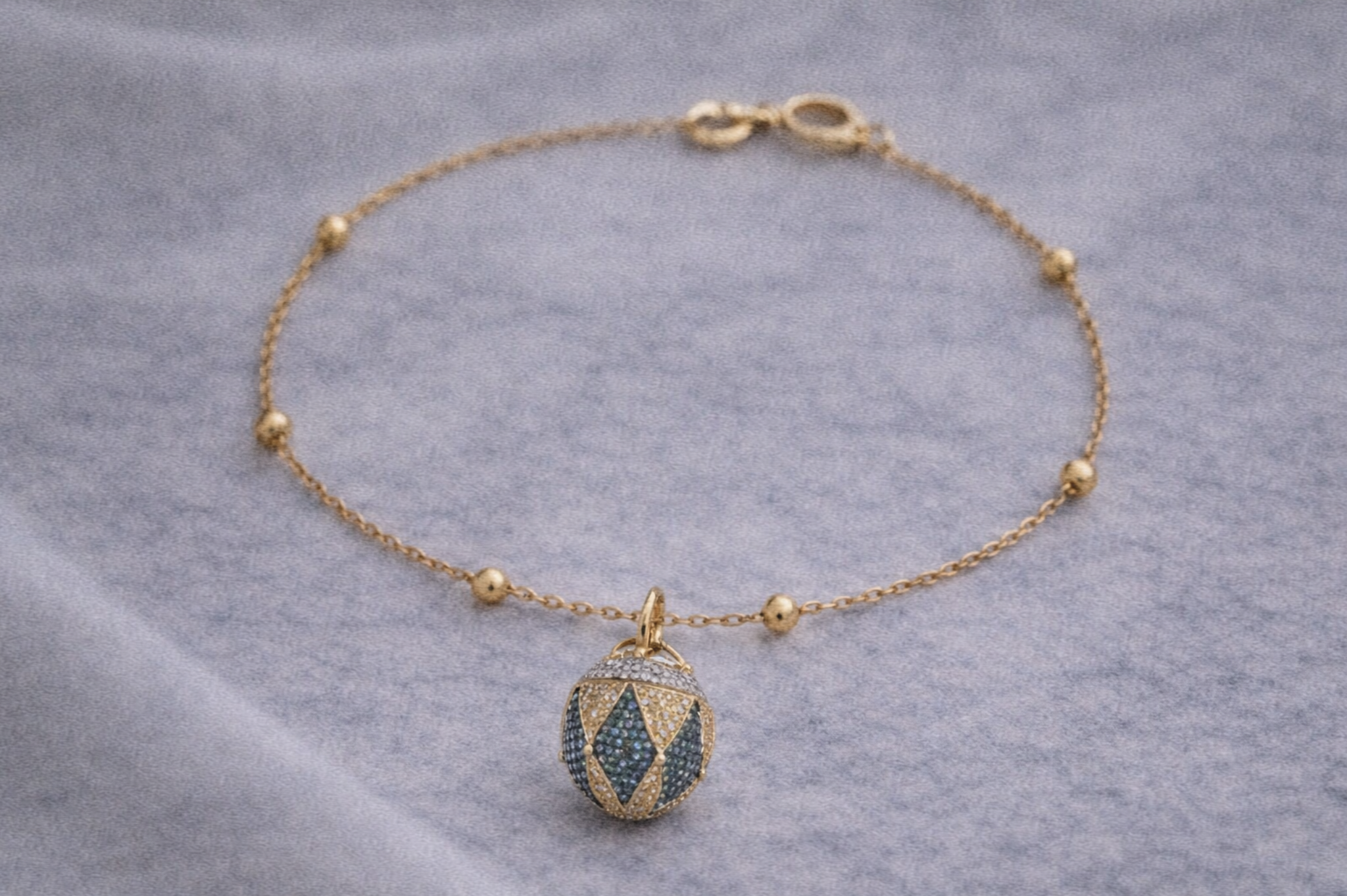 18ct White Gold 3ct diamond Fabergé Egg Charm Pendant.