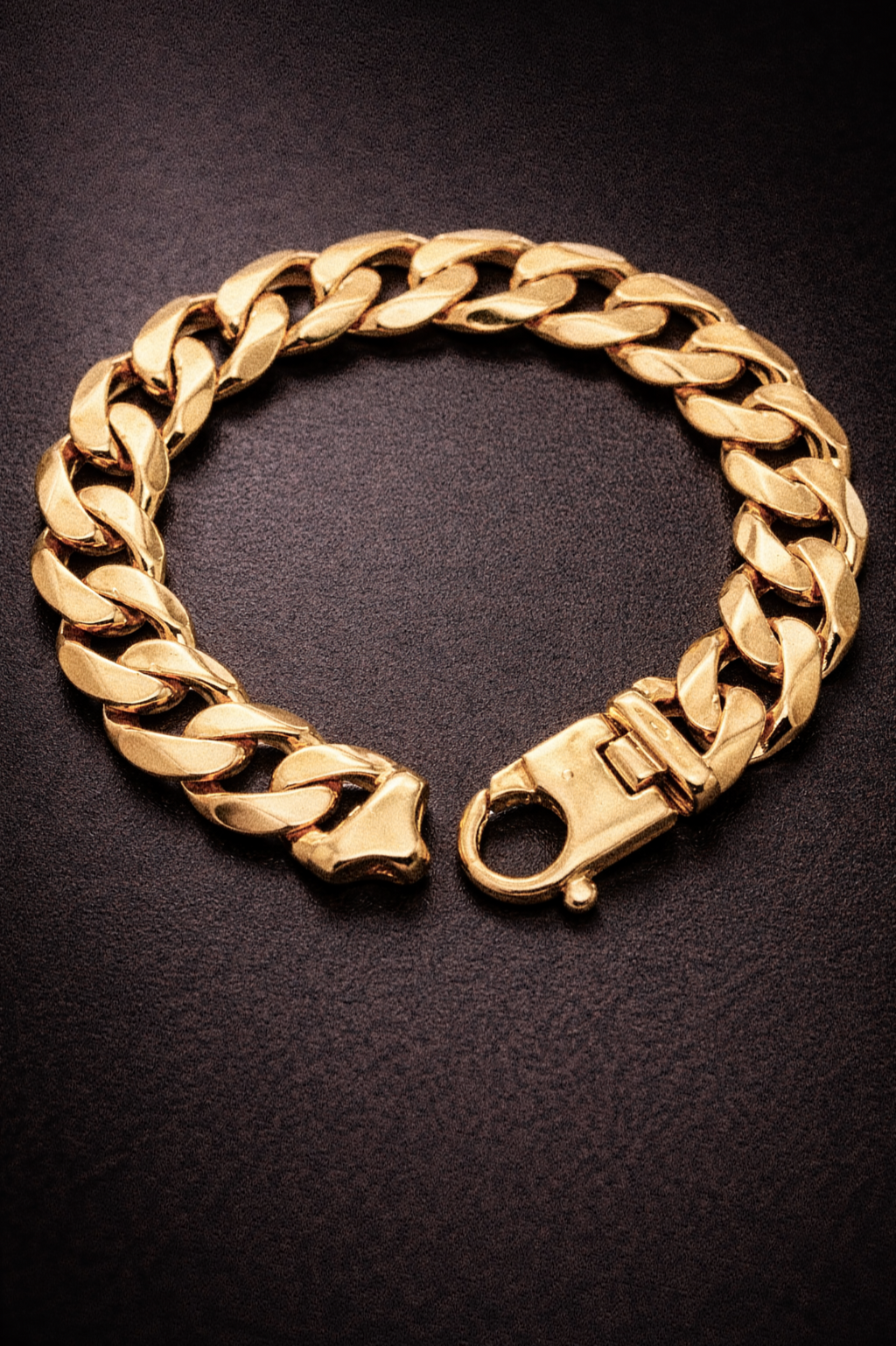 9ct Yellow Gold Heavy Flat Curb Bracelet (94g) 17mm Statement Piece