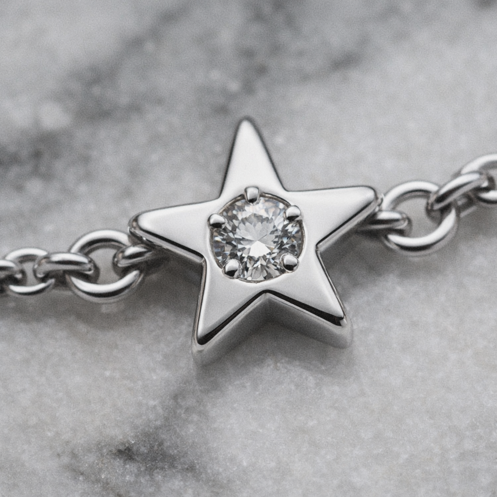 Star Station Bracelet with Natural Diamond