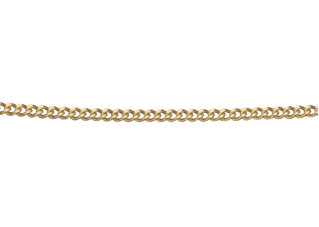 9ct Yellow Gold 1mm Curb Chain Necklace