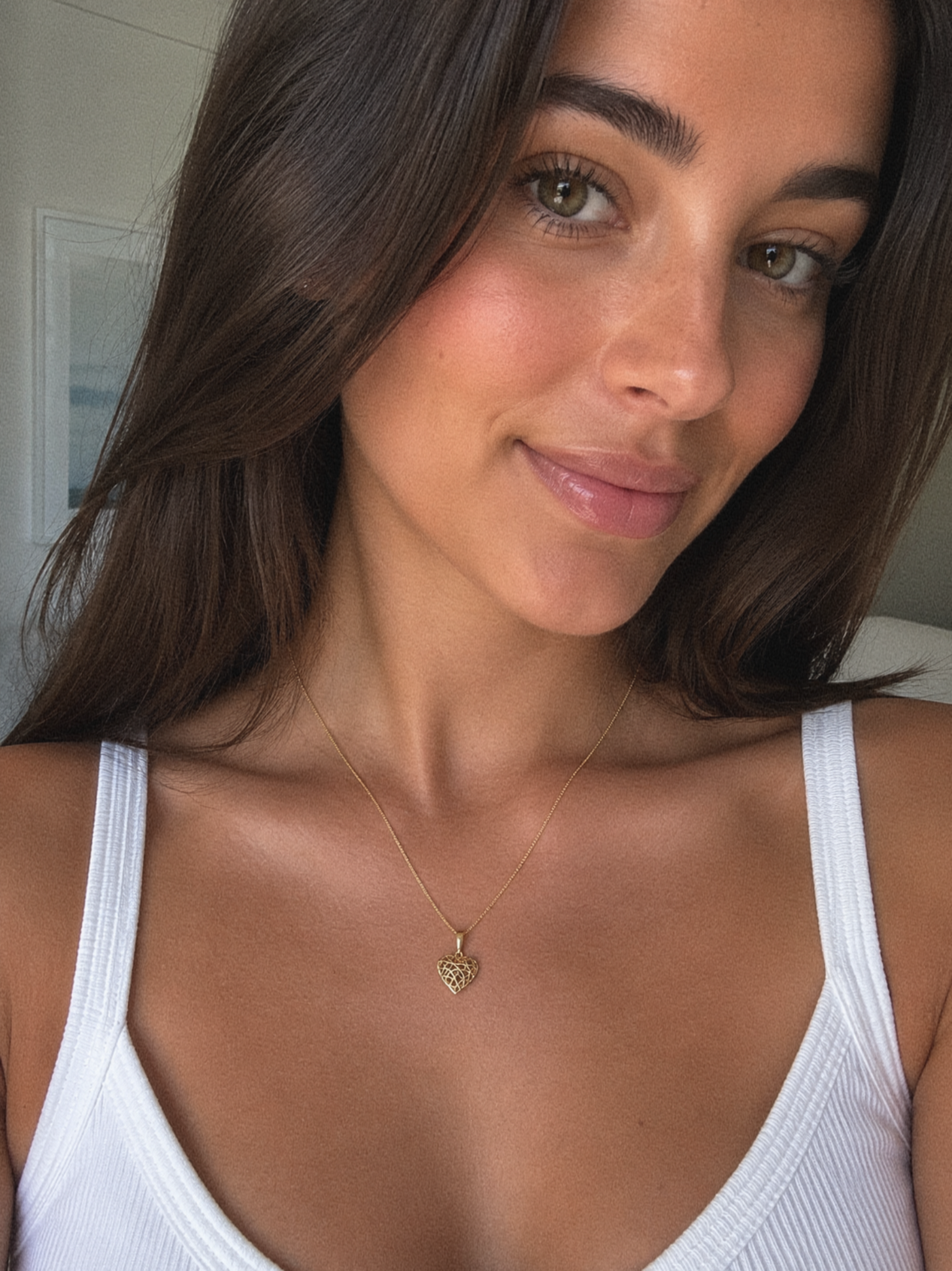 9ct Gold Caged Heart Pendant Necklace