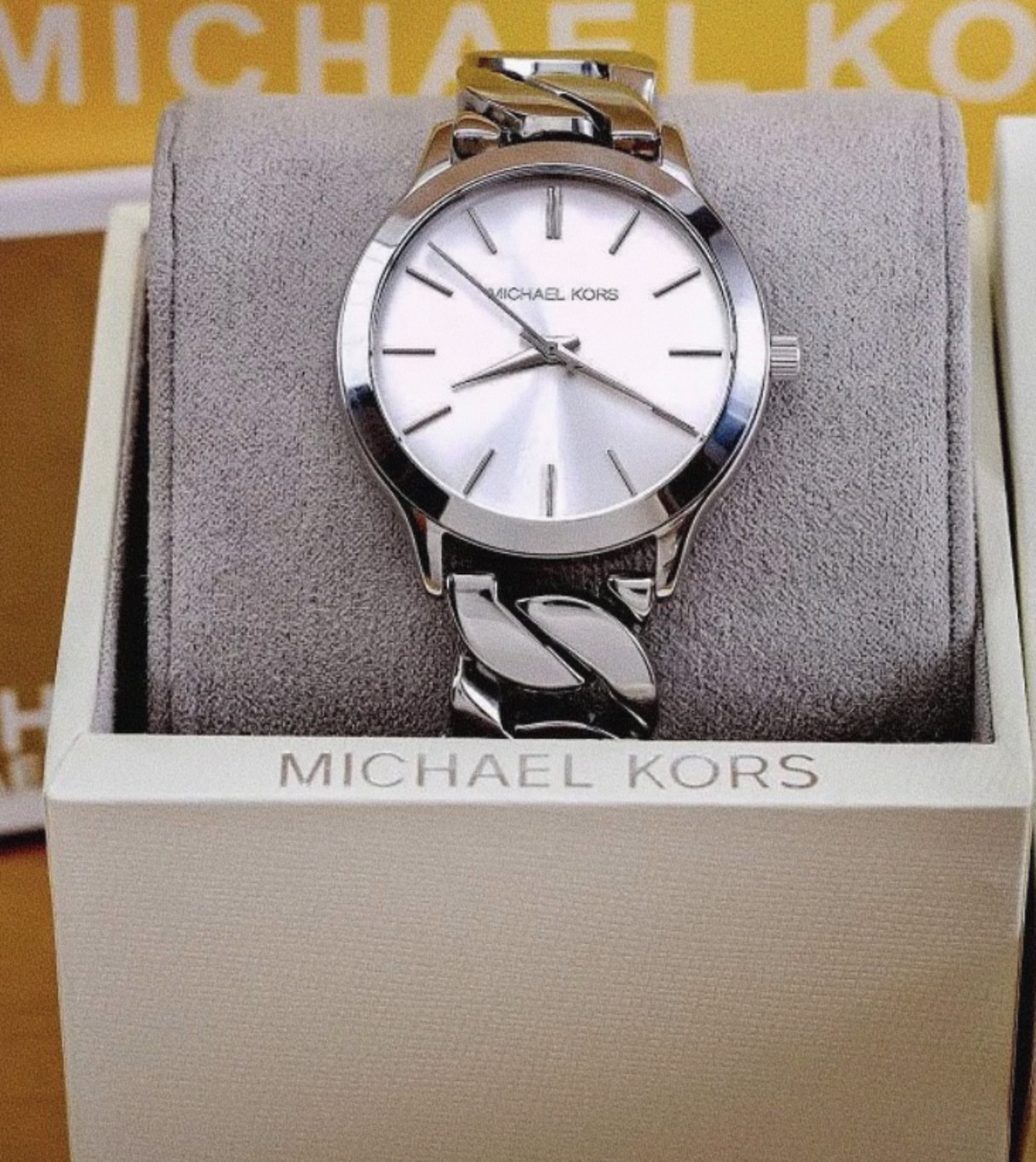 Michael Kors Ladies Silver Chain Bracelet Watch - MK4747
