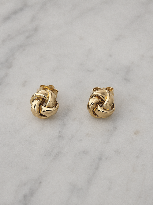 9ct Gold Knot Stud Earrings