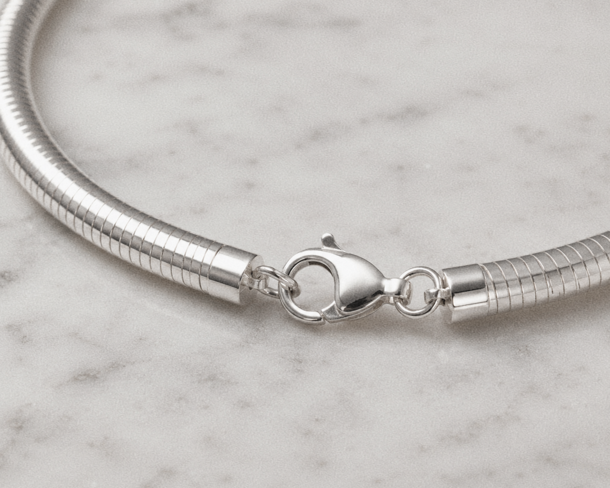 Sterling Silver Omega Necklace – 42cm | 8mm Statement Chain