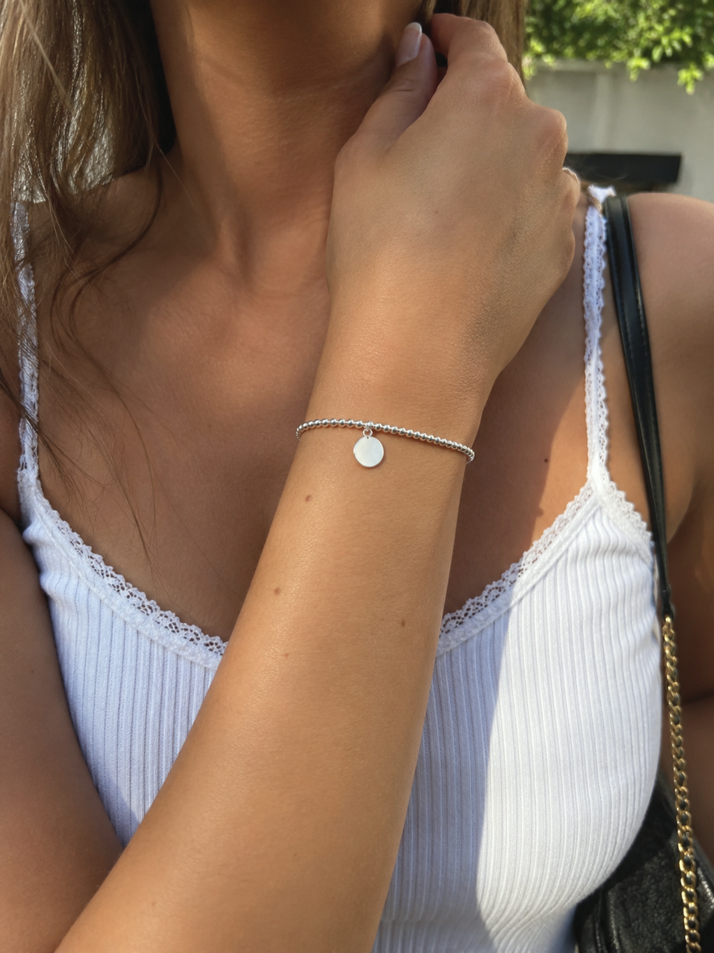 925 Sterling Silver Adjustable Disc Bracelet