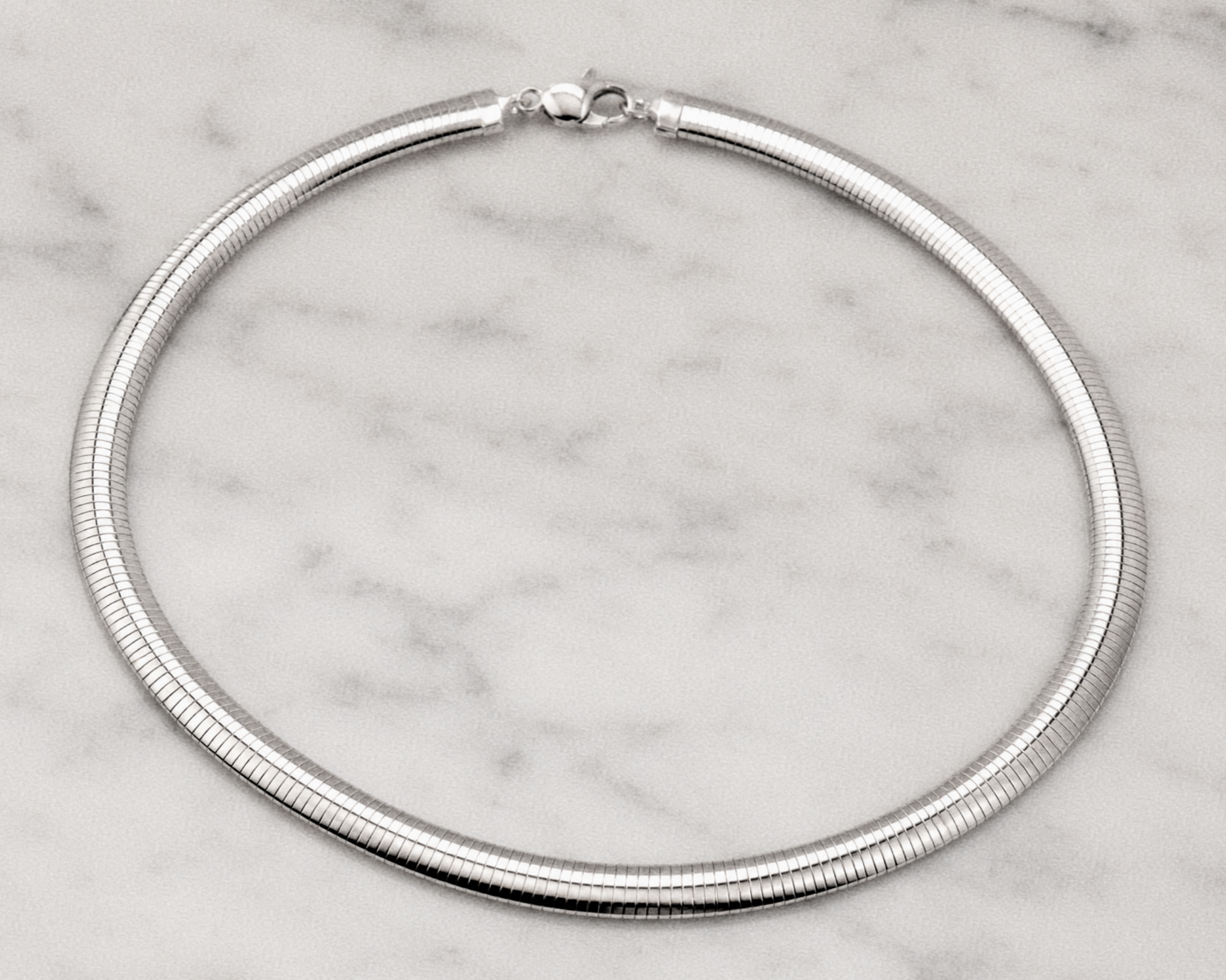Sterling Silver Omega Necklace – 42cm | 8mm Statement Chain