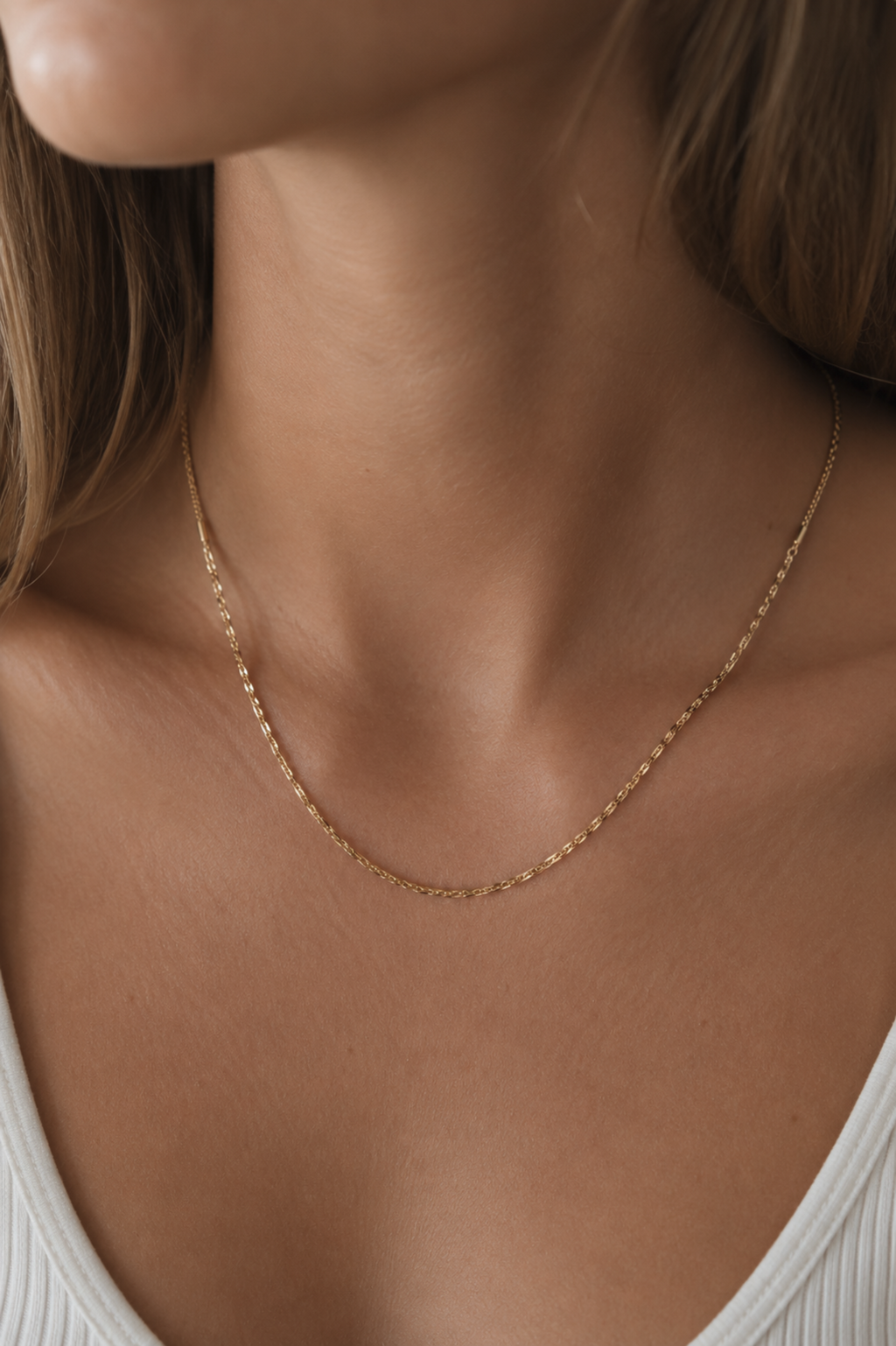 Diamond Cut Bead Bar Necklace in 9ct Yellow Gold