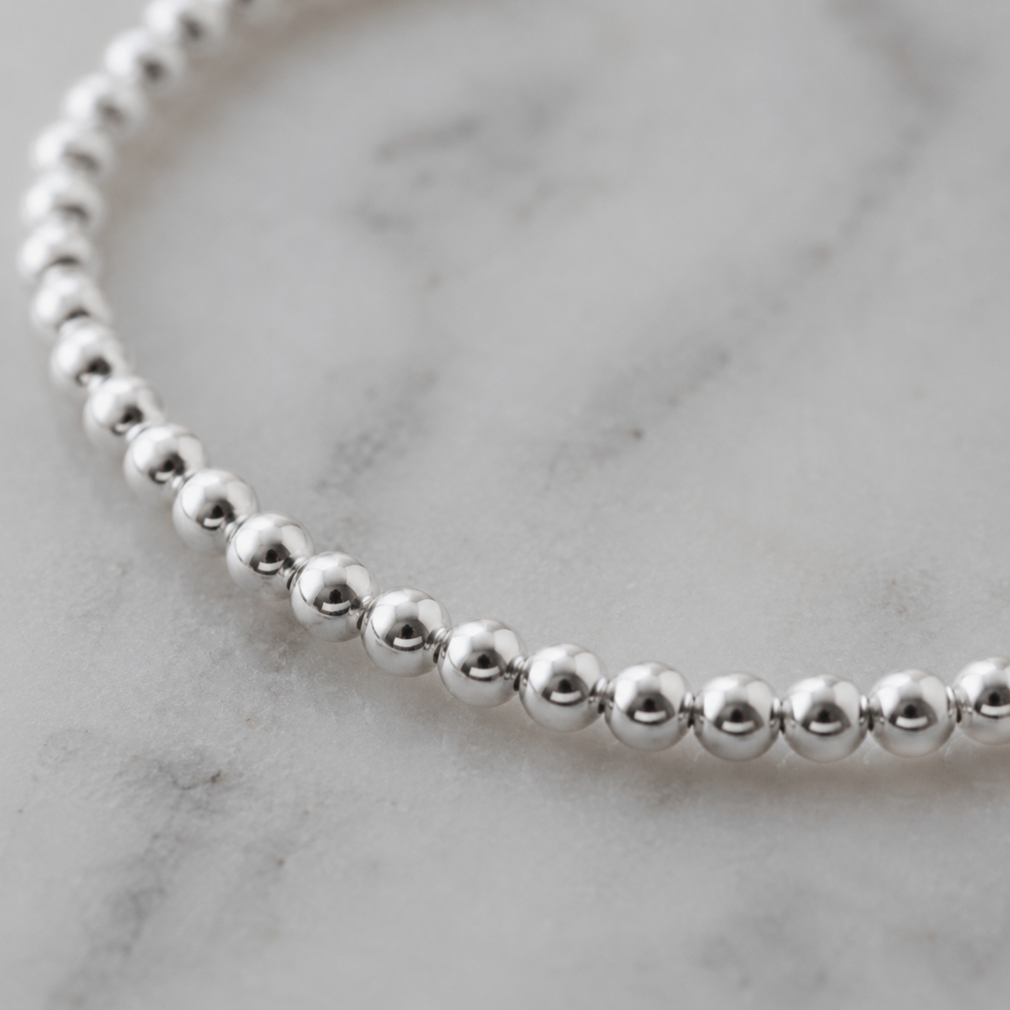 Sterling Silver Polished Ball Adjustable Bracelet