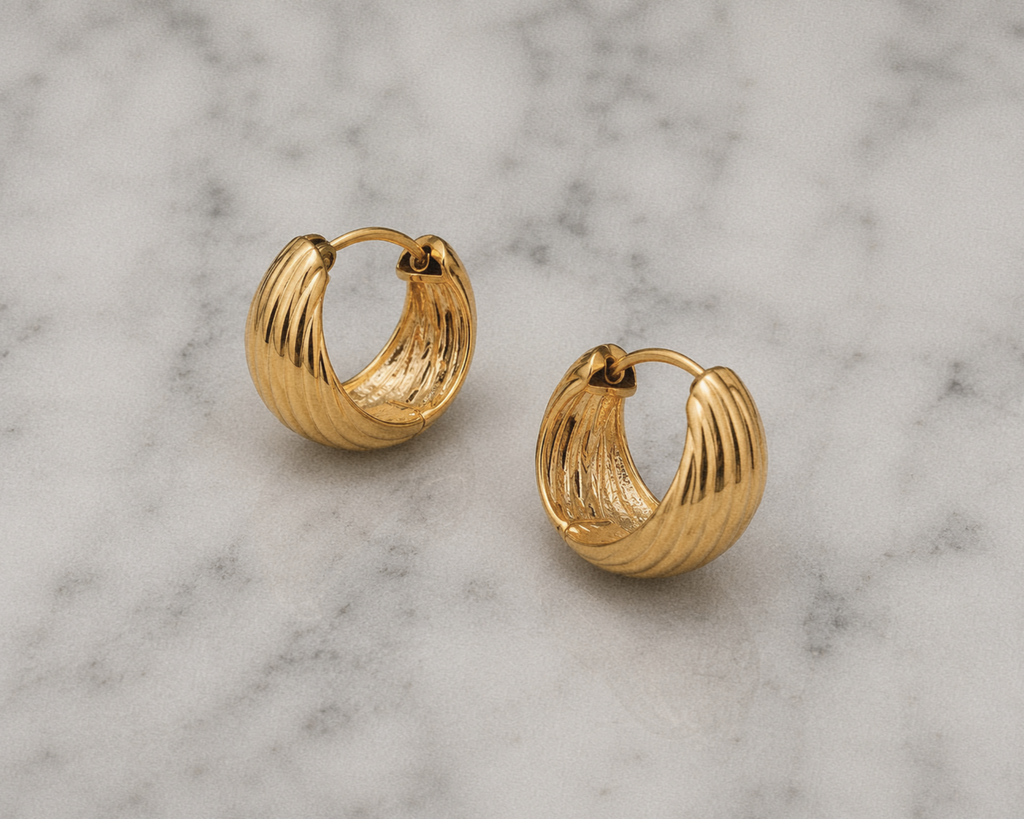 Chunky Rope Hoop Earrings in Gold Plated Sterling Silver