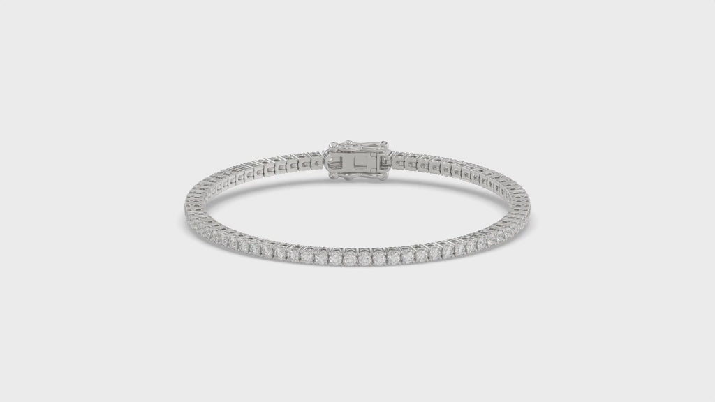 18ct White Gold Lab-Grown Diamond Tennis Bracelet