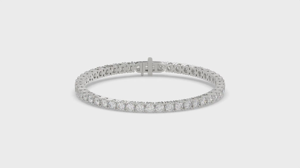 14ct White Gold 3ct Natural Diamond Tennis Bracelet 7 Inch