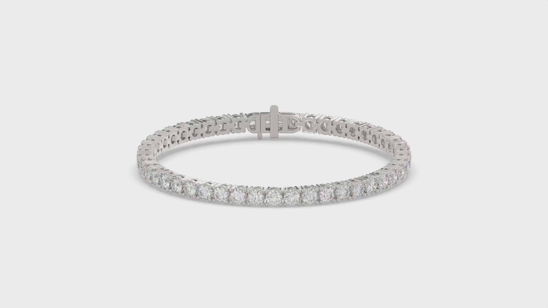 14ct White Gold 3ct Natural Diamond Tennis Bracelet 7 Inch