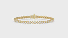 9ct Yellow Gold 3ct Lab-Grown Diamond Tennis Bracelet 7 Inch